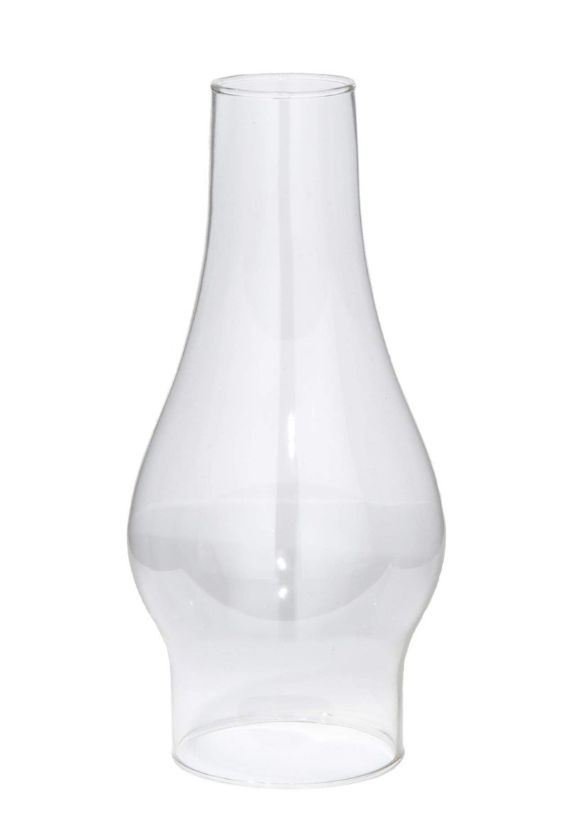B&P LampÂ® 3 Inch Base by 8 1/2 Inch Height Clear Glass Oil or Kerosene Lamp Chimney - Image 1